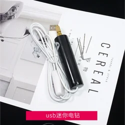 ドリルビット付きポータブルミニ電気ドリル,USB,回転工具,彫刻機,ペン,ドリル,ジュエリー,電動工具