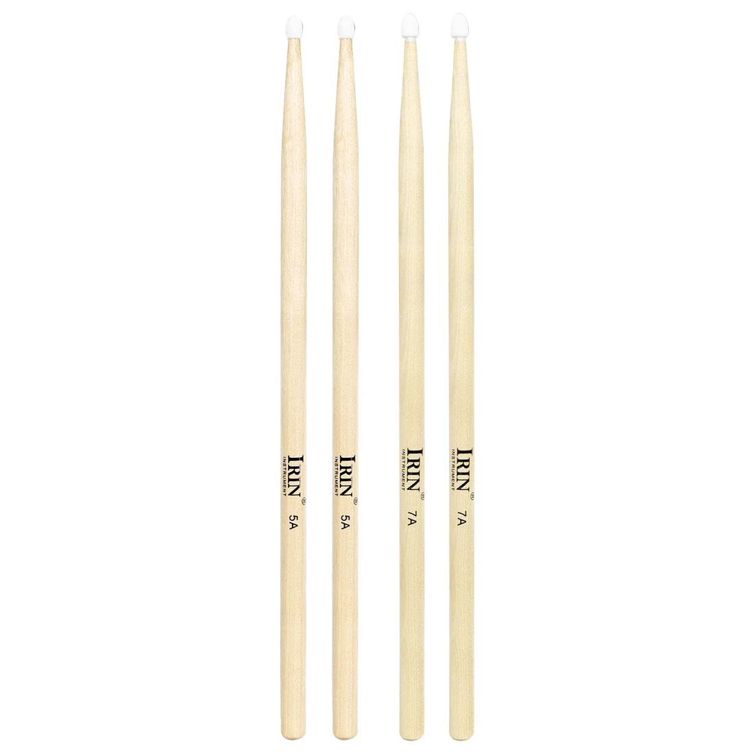 IRIN 1 Pairs 5A/7A Premium Maple Drumsticks Mallets Ideal for All Ages Durable Practice Drum Sticks for Jazz and Percussion