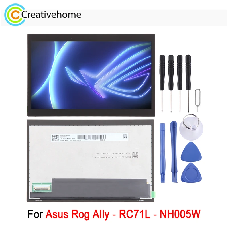 7 Inch LCD Screen For Asus Rog Ally-RC71L-NH005W Game Console Display with Digitizer Full Assembly Repair Replacement Spare Part