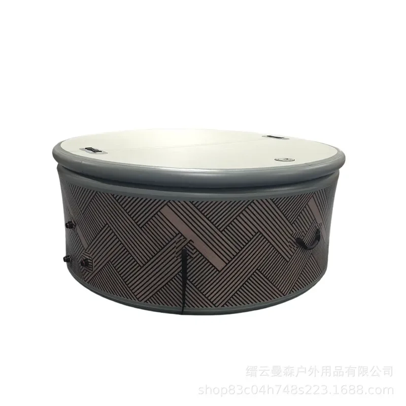 Portable Inflatable Hot Tub with Heater Thermostat Outdoor Bubble Spa Pool for Adults
