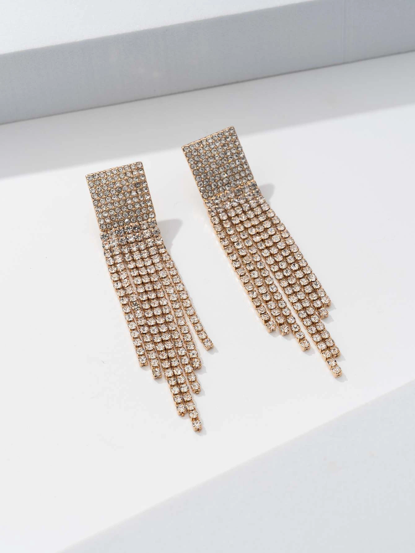 Rhinestone Earring Set Long Hanging  Free Shipping Turkey Cheap Goods for 2 Uah Decoration Bohemian  Jewelry