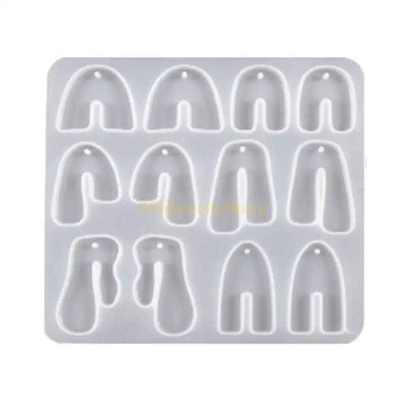 

F2TD DIY Silicone Earring Mold Epoxy Resin Molds Jewelry Casting Tools Earring Hooks