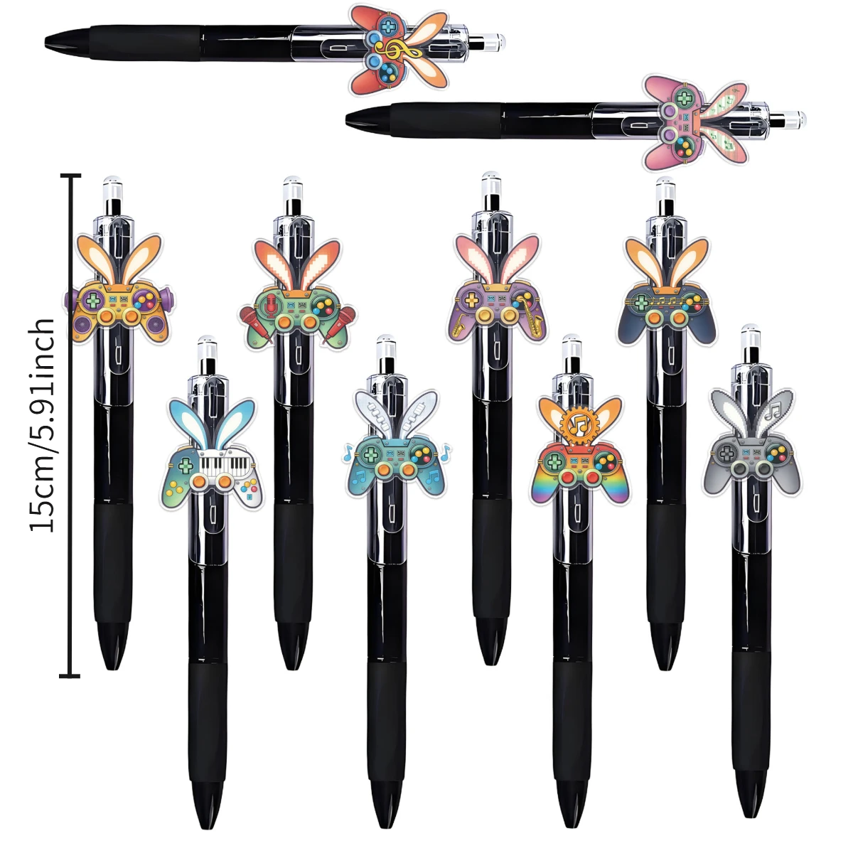 12PCS/18PCS Music Game Controller Pattern Ballpoint Pen Game Enthusiasts Gift Special Pen Open Season Stationery