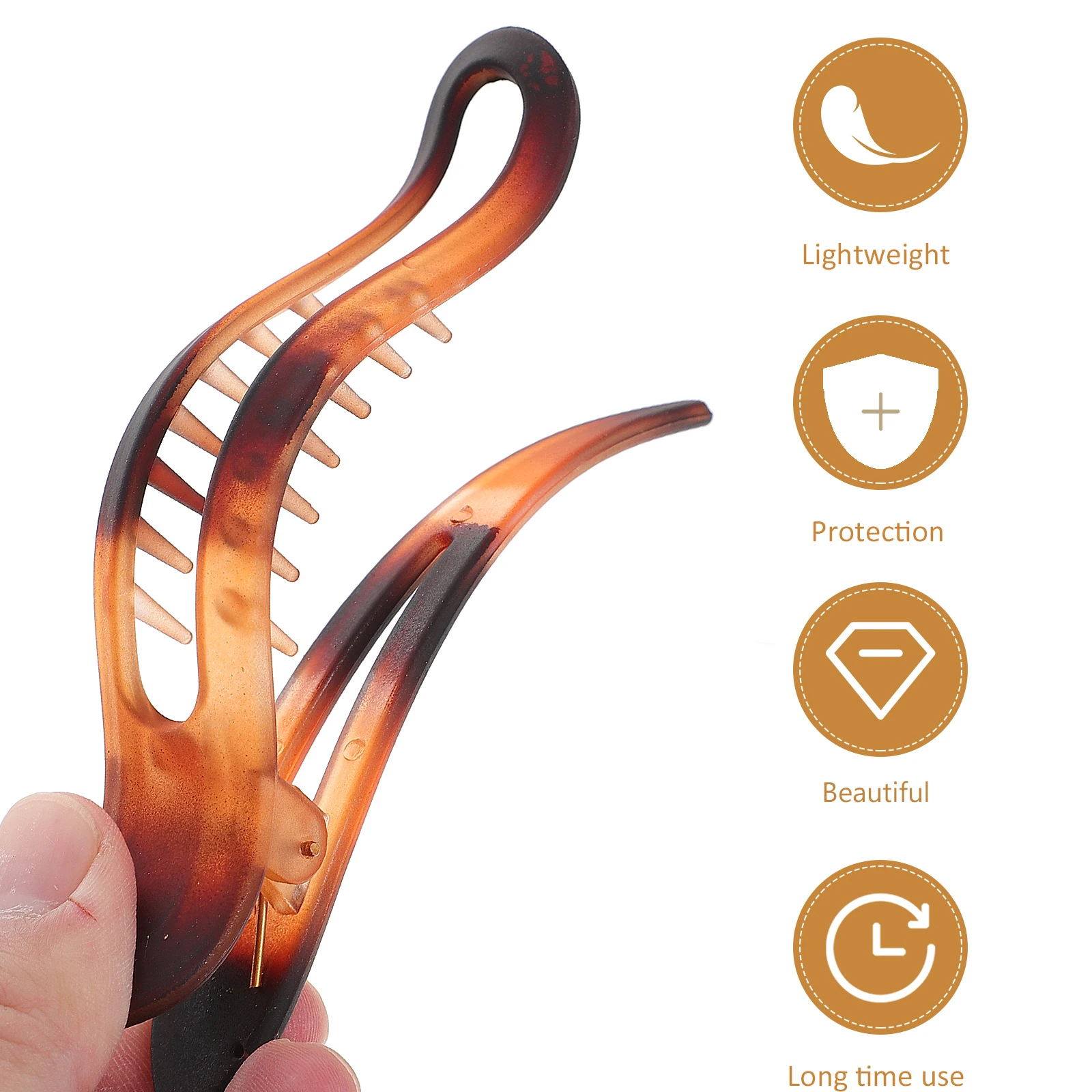 

5pcs Large Acrylic Alligator Claw Clips Non-Slip Styling Accessories For Thick Fine Flat Claw Clips French Hair Clip Set For