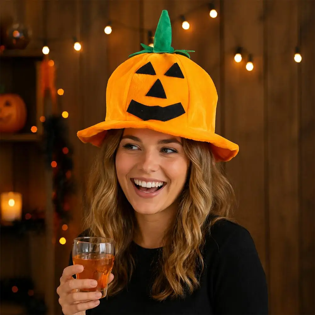 Adults Children Costume Accessories Halloween Pumpkin Witch Hat for Kids Adults Funny Plush Costume Accessory Party for Stage