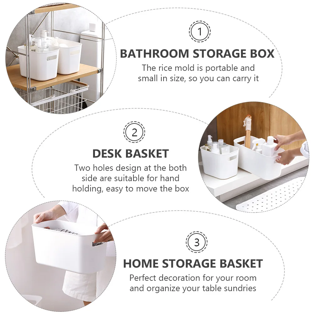 

Snack Storage Box Restaurant Organizer Desk Basket Sundries Portable Bathroom Pp Office