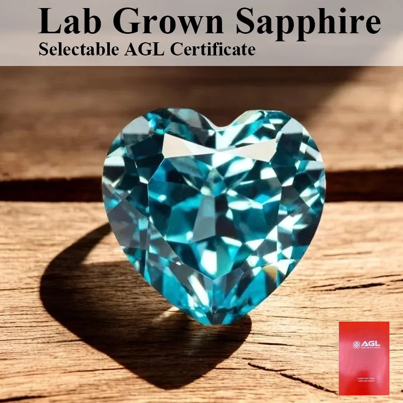 

Выросший в лаборатории сапфир в форме сердца морской синий цвет VVS1 драгоценные камни DIY кольцо ожерелье серьги основные материалы с сертификатом