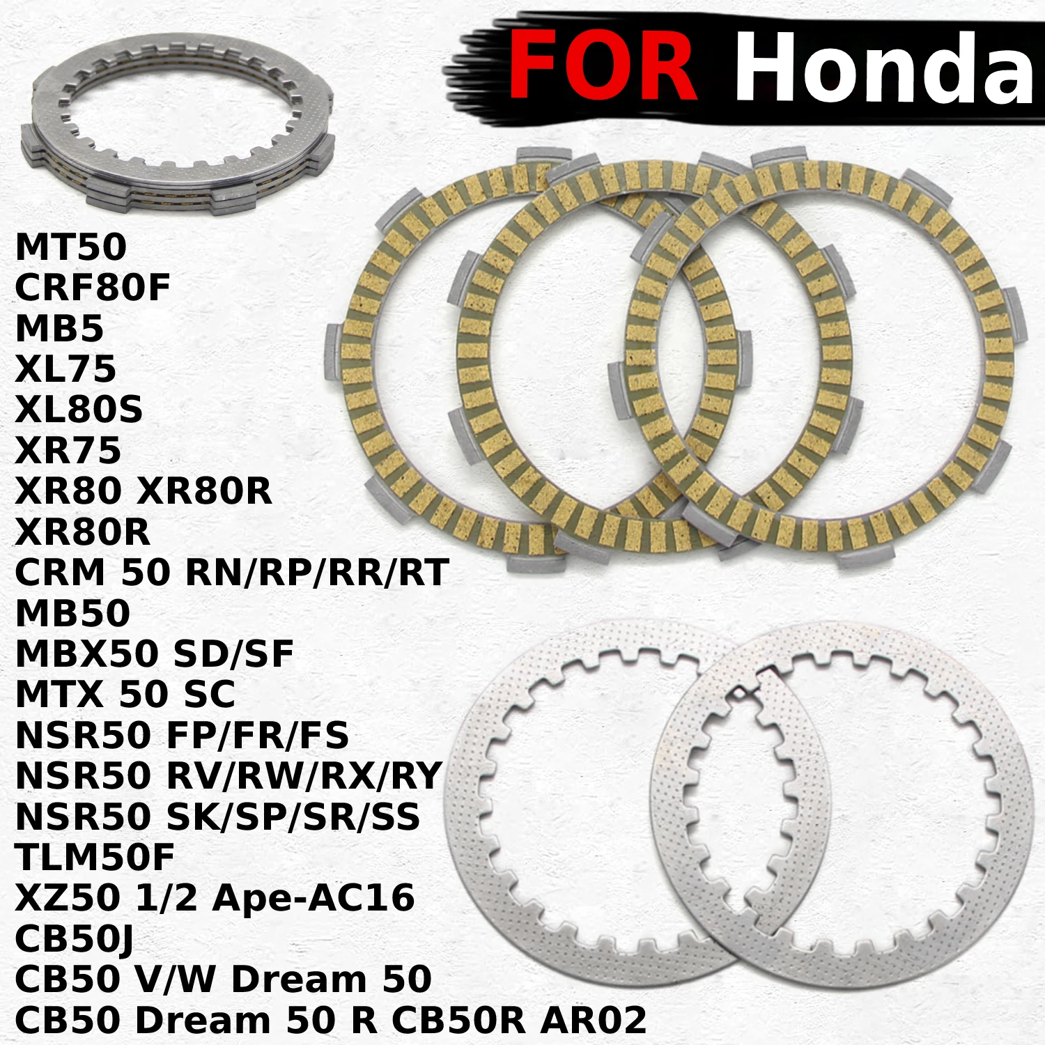 

Motorcycle Parts Clutch Friction Disc Plate Accessories For Honda MB5 XL75 XL80S XR75 XR80 XR80R OEM:22201-KEB-600/22201-166-000
