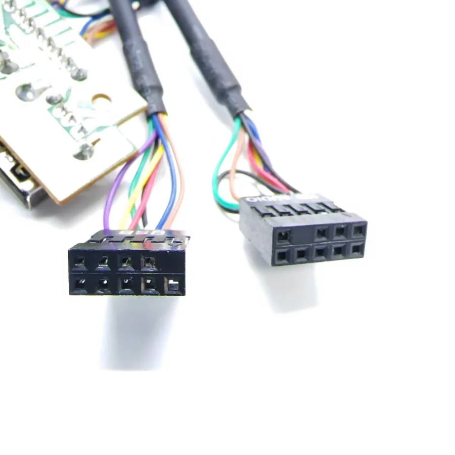 Caja de host para computadora de escritorio, chasis, panel frontal, E/S USB2.0 AC97/HD, micrófono de Audio, auriculares, Cable de enchufe de 3,5mm, 75mm