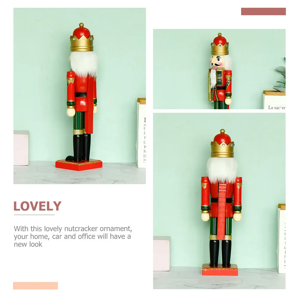 

Wooden Nutcracker Soldier Decor Christmas Figure Sturdy Craftsmanship Home Office Bedroom Decoration Xmas Gift Nutcracker