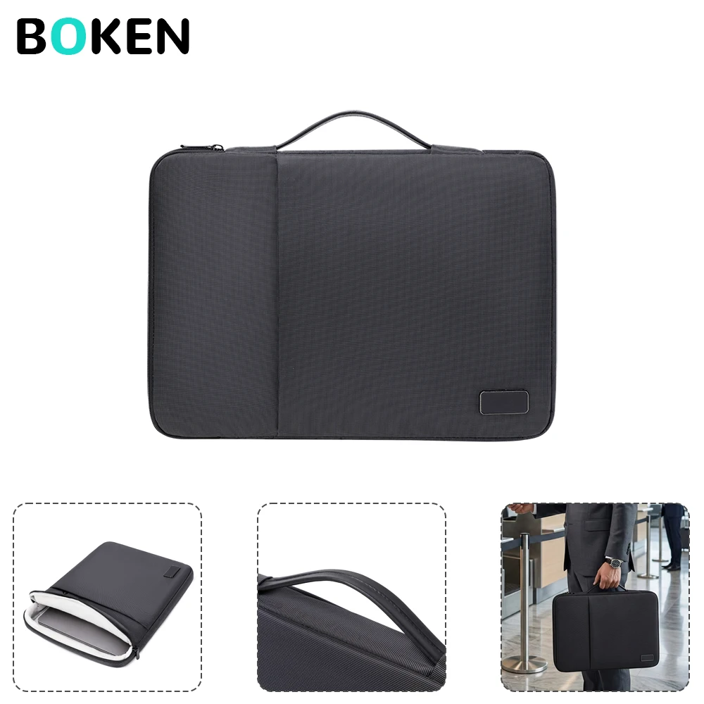 

Portable Carrying Laptop bag 13 14 15 16 Inch for MacBook Dell HP Waterproof Tablet Bag Stylish Laptop Case with Multi-Pockets