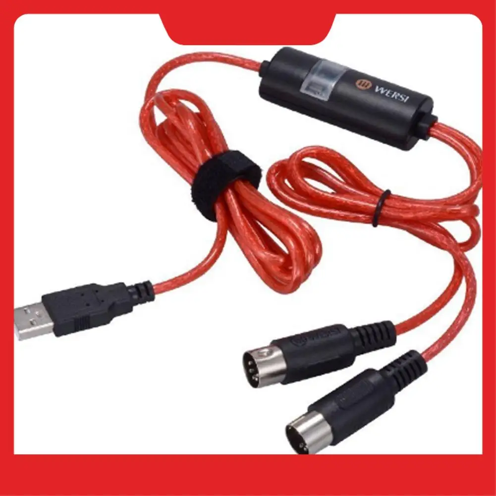 WERSI 5-Pin Midi To USB In-Out Cable Adapter Converter For Windows Mac Ios Laptop To Music Piano Keyboard