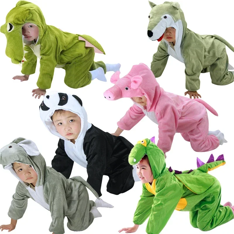 SN55Cute Children Clothes Animal Hooded Monkey Frog Dinosaur Elephant Decoration Props Party Supplies Cosplay@54WE