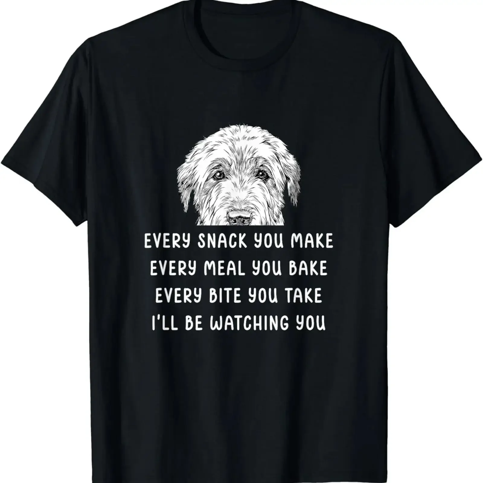 NEW Every Snack You Make Meal Bake Irish Wolfhound T Shirt MADE IN USA vintage Washed homme Breathable Unisex streetwear Casual