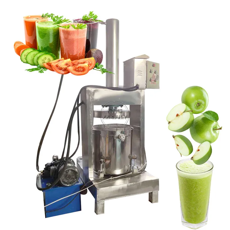 Máquina exprimidora hidráulica comercial de uva, frutas y verduras, prensa en frío, Extractor de naranjas, acero inoxidable, automática