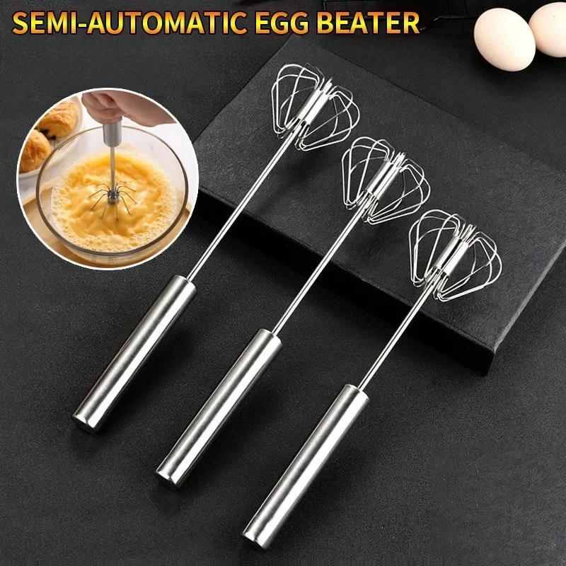 Semi Automatic Egg Beater Manual Rotating Cream Mixer Household Baking Tool Kitchen Gadget for Egg Blending Cake Mixing