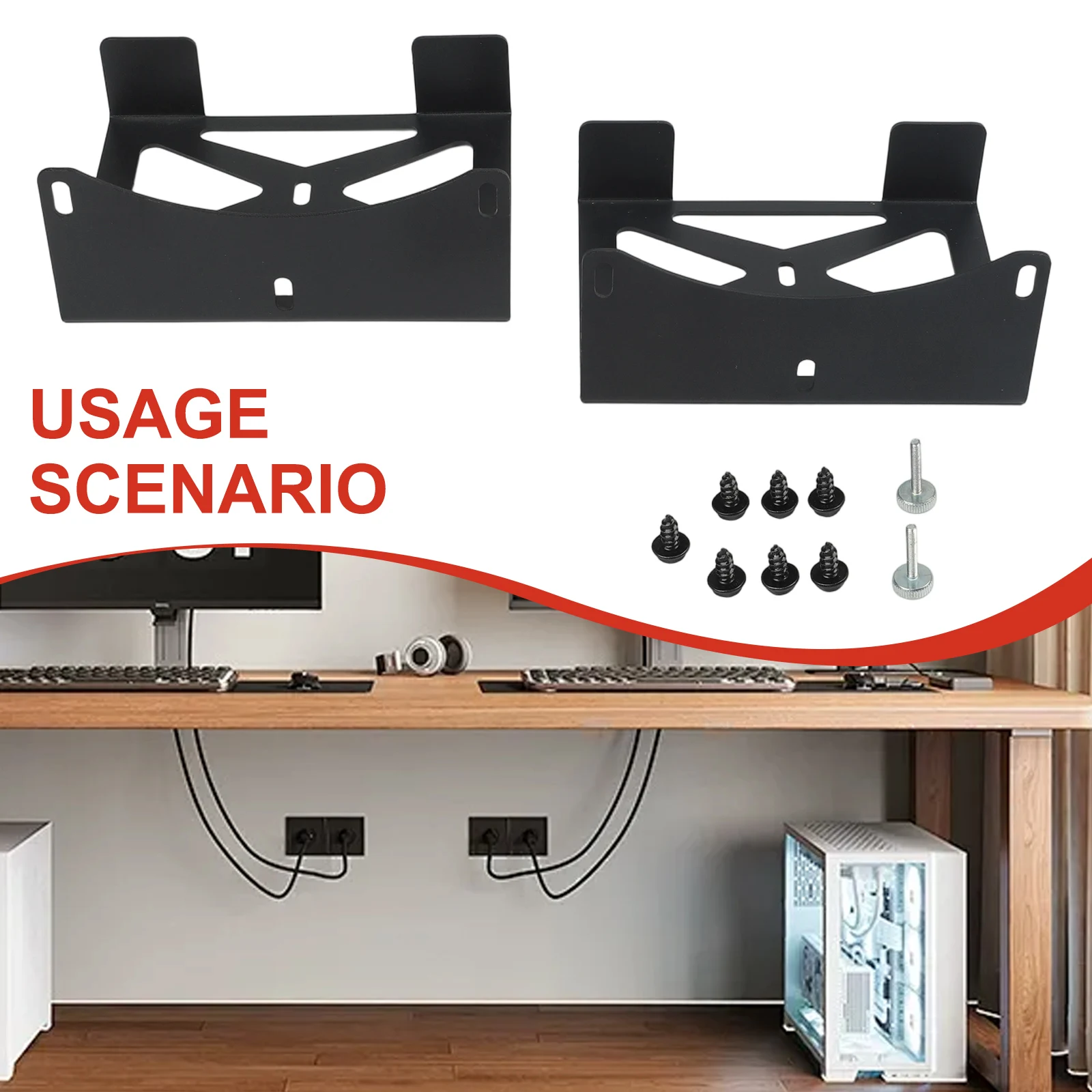 For PS5 Under-Desk Metal Storage Bracket Space-Saving Long-lasting Game Console Storage Base Organizers Holder Game Accessories