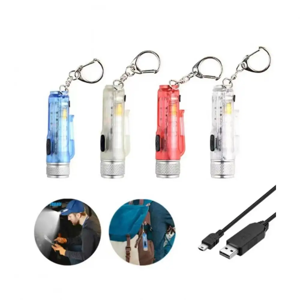 Type-C Charging Mini Flashlight Magnetic Attraction Lightweight Keychain Light Emergency Lamp ABS Portable Flashlight Camping