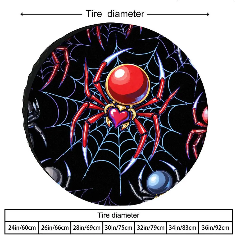 Spider Web Tire Cover Red Spider Pattern Fashion Print Spare Tire Protector for SUV Truck