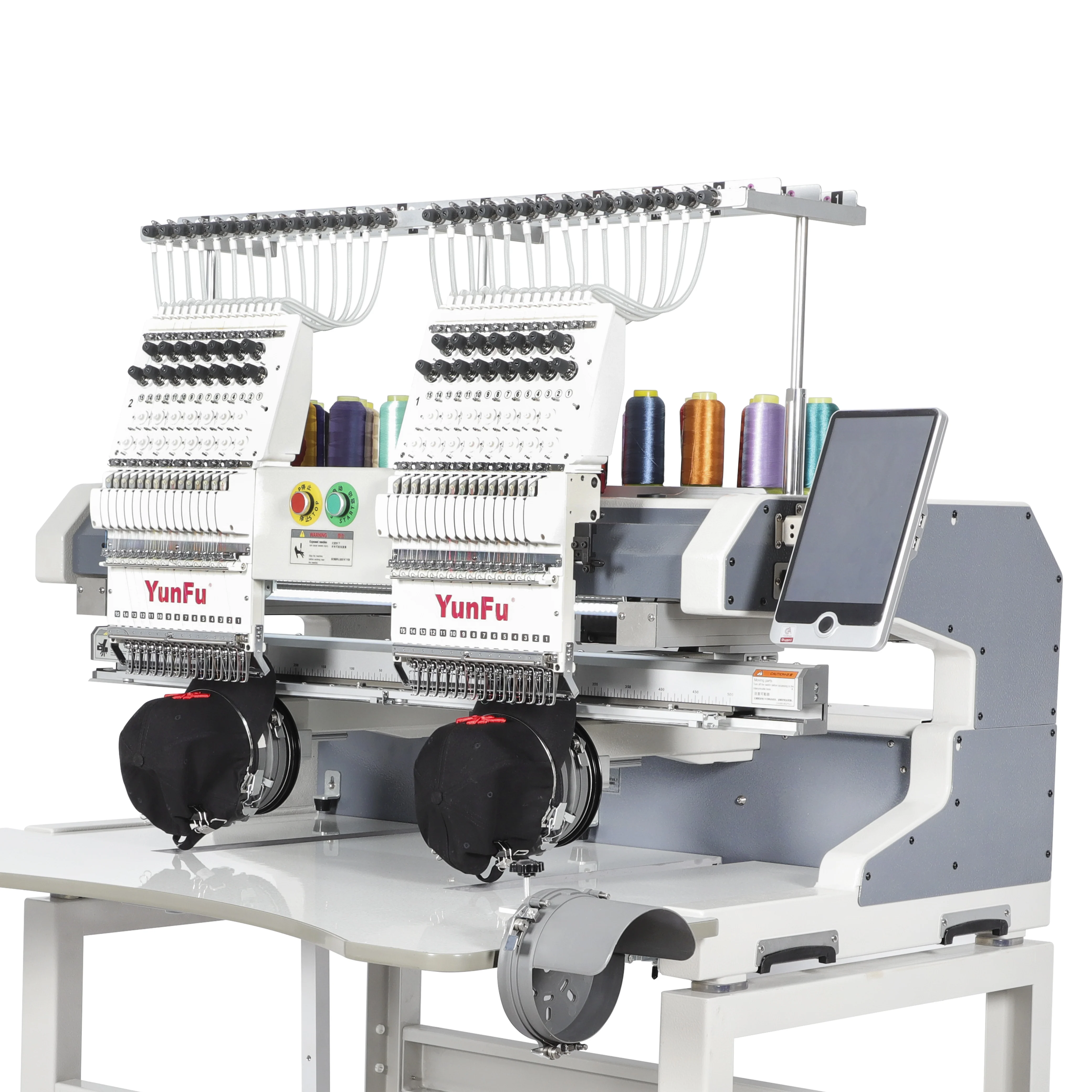 Dahao Computer Embroidery Machine New 2-Head Computerized Embroidery Making Machine 12/15 Needles for Printing Shops Retail