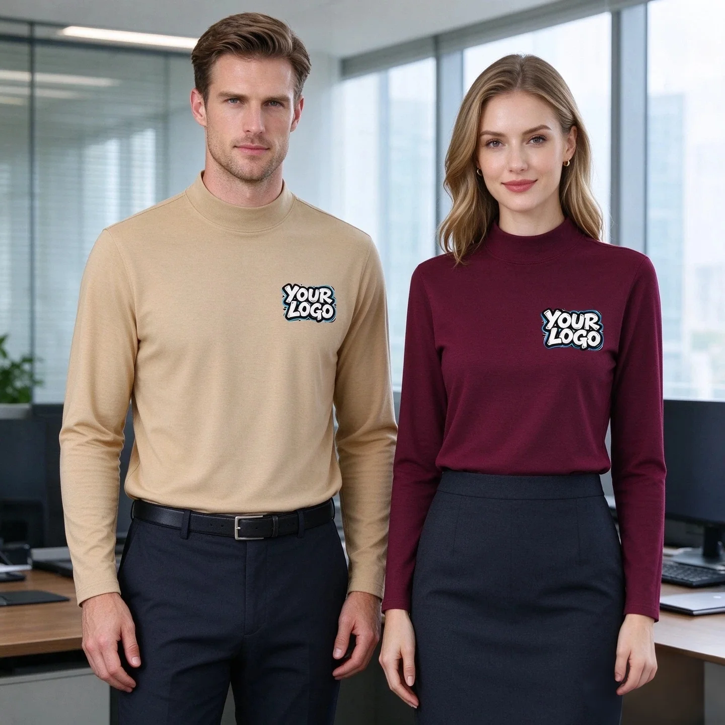 Men Women Half Turtleneck Long Sleeve T-Shirt, Graffiti Logo Custom Logo Oversized 5xl 6xl, Casual Business Basic Bottoming Tops