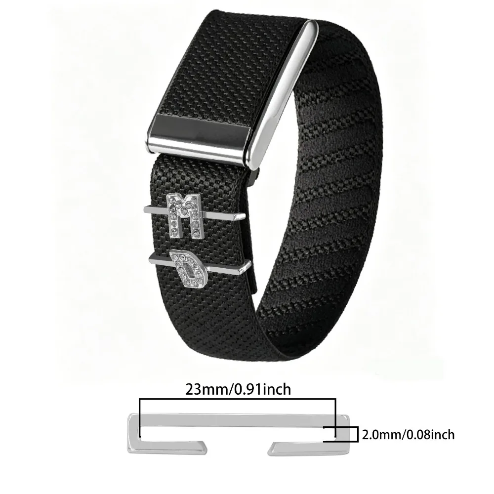 Personalized Rhinestone Letter Decoration for WHOOP 5.0 MG Sport Band Metal Loop Fashion Wristband Accessory