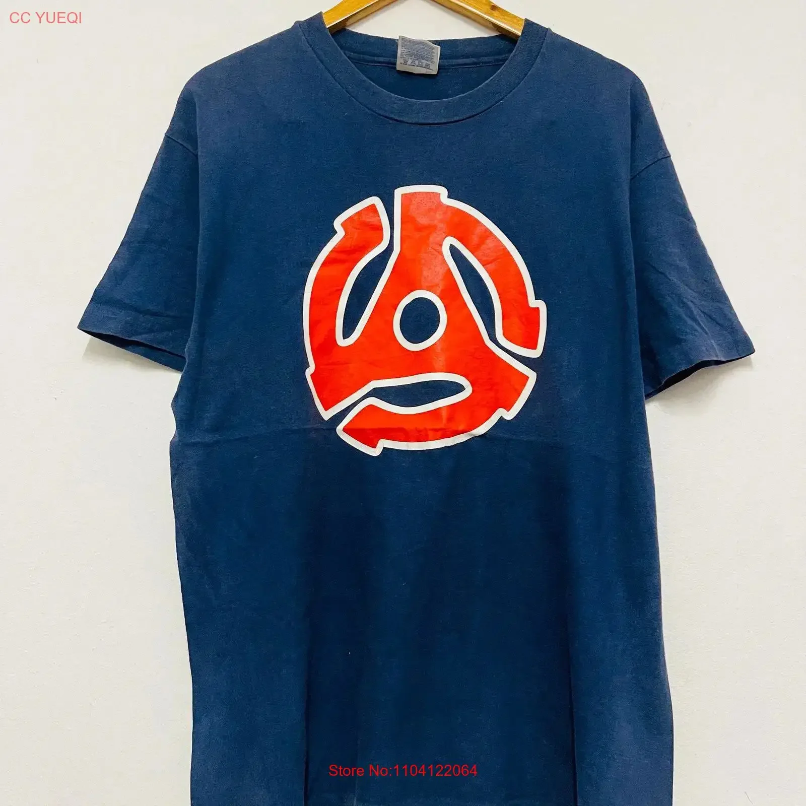 Camiseta Vintage de los 90 con Diseño de Equipo de DJ Profesional, Estilo Rave, Trance, Dubhouse, Alemania, Streetwear, Azul Talla L, Lavado Vintage, para Hombre