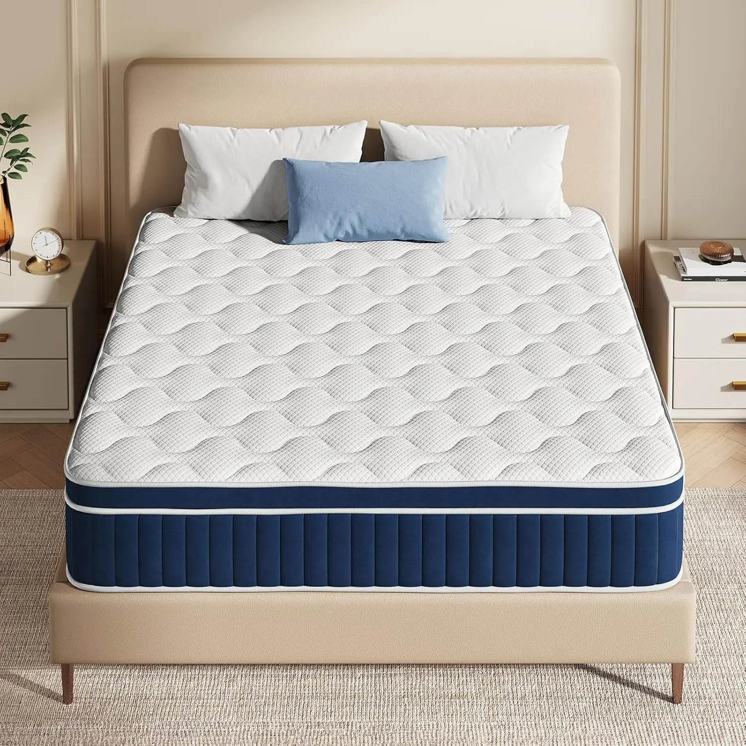 Rolanstar Full Size Mattress, 8 Inch Foam Hybrid Mattress With Independent Spring, Medium Firm Mattress In A Box, Breathable