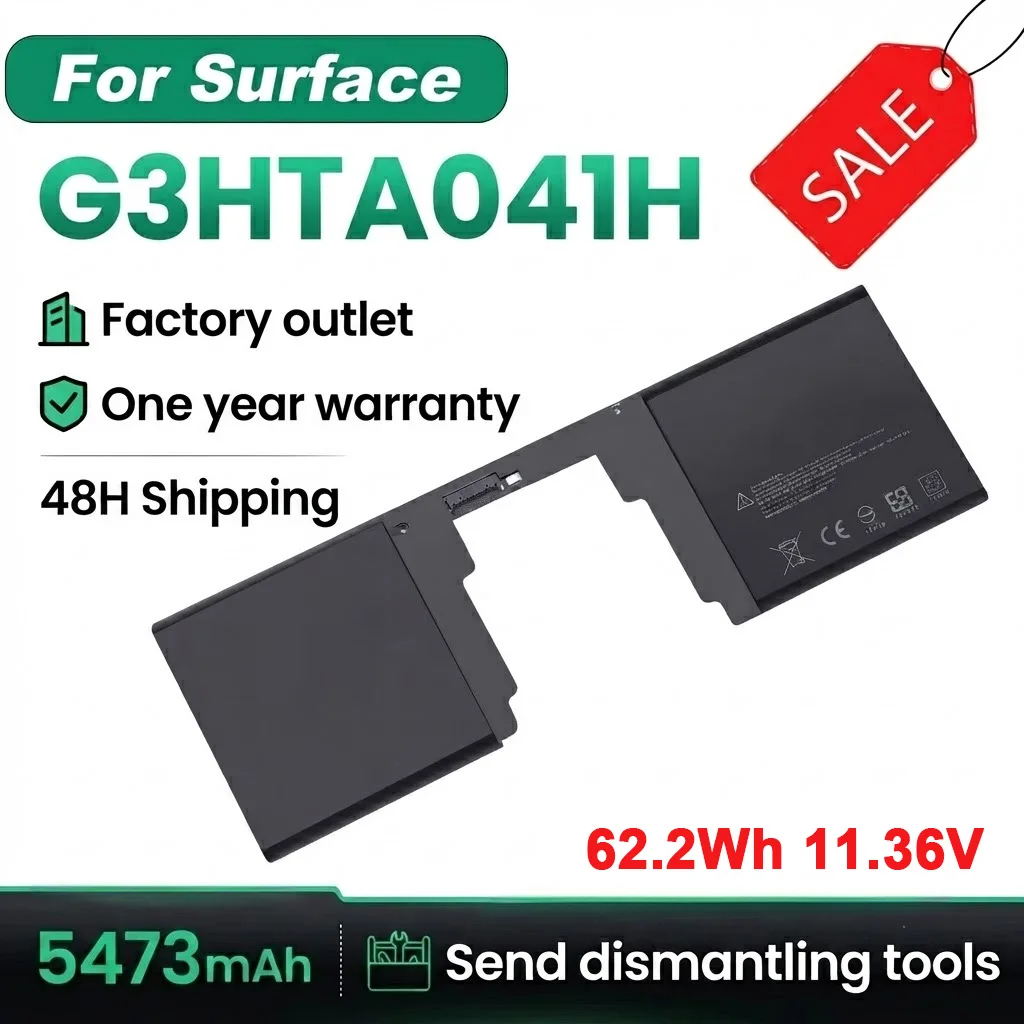 G3HTA041H Laptop Battery for Microsoft Surface Book 2 1813 1793 Keyboard Base Batter 15'' Inch Screen 11.36V 5473mAh