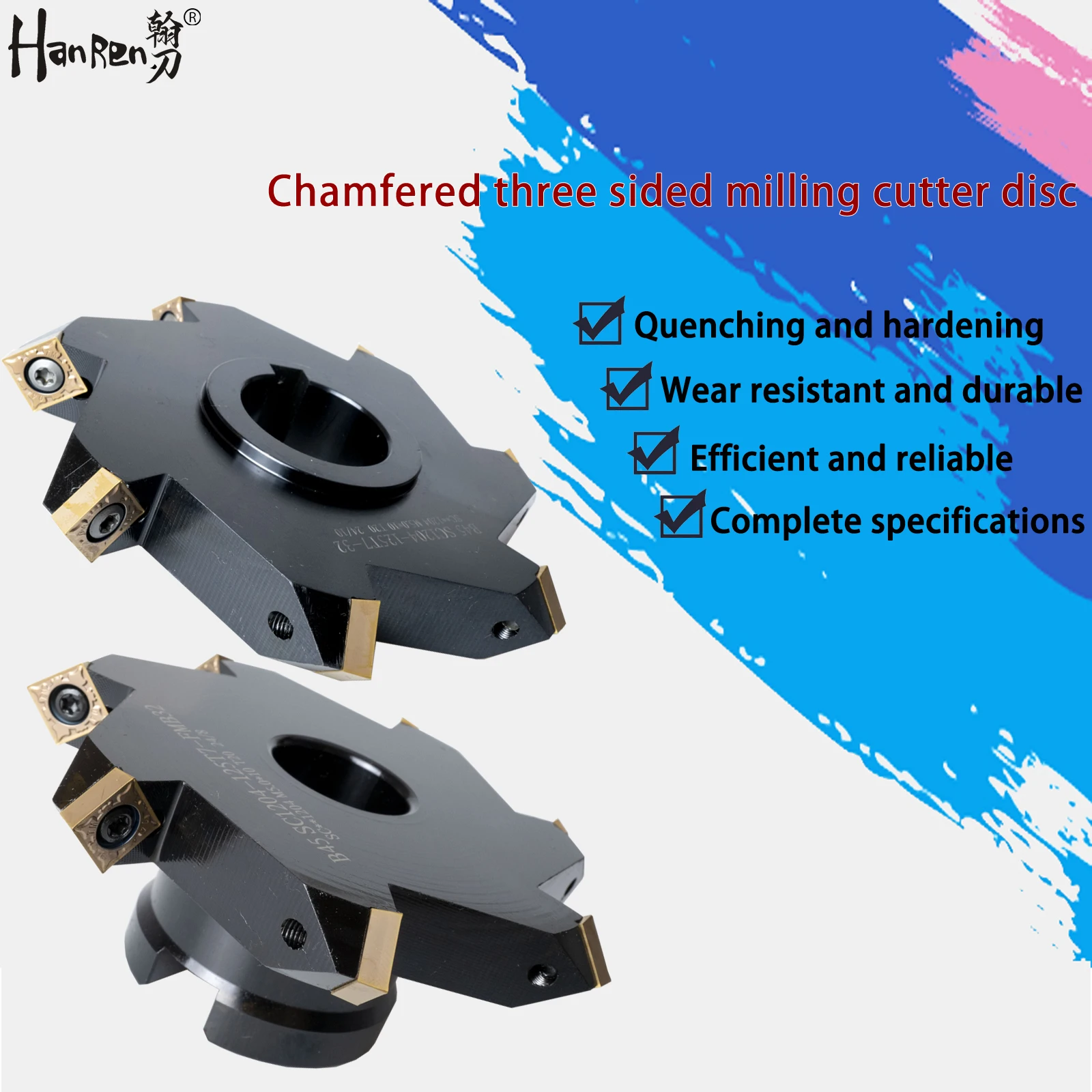 Chamfered Three Sided Milling Cutter Disc B45° SC1204-080T5-22 FMB32 Dovetail Groove V-groove Side Milling Cutter Disc