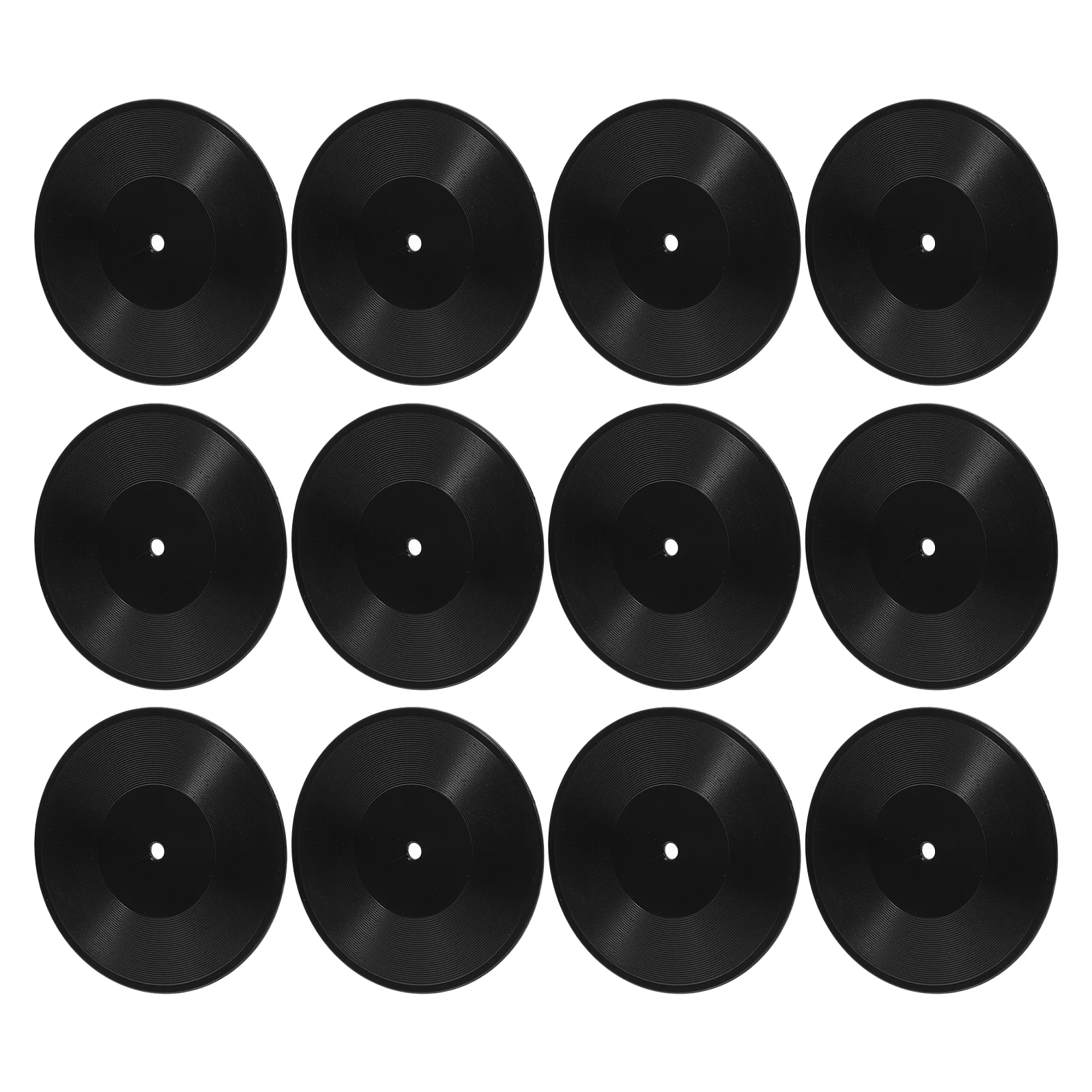 12Pcs Miniature Vinyl Records Model Dollhouse mini Vinyl Records Fake Records Festive Party ornament Music Decorative Supplies