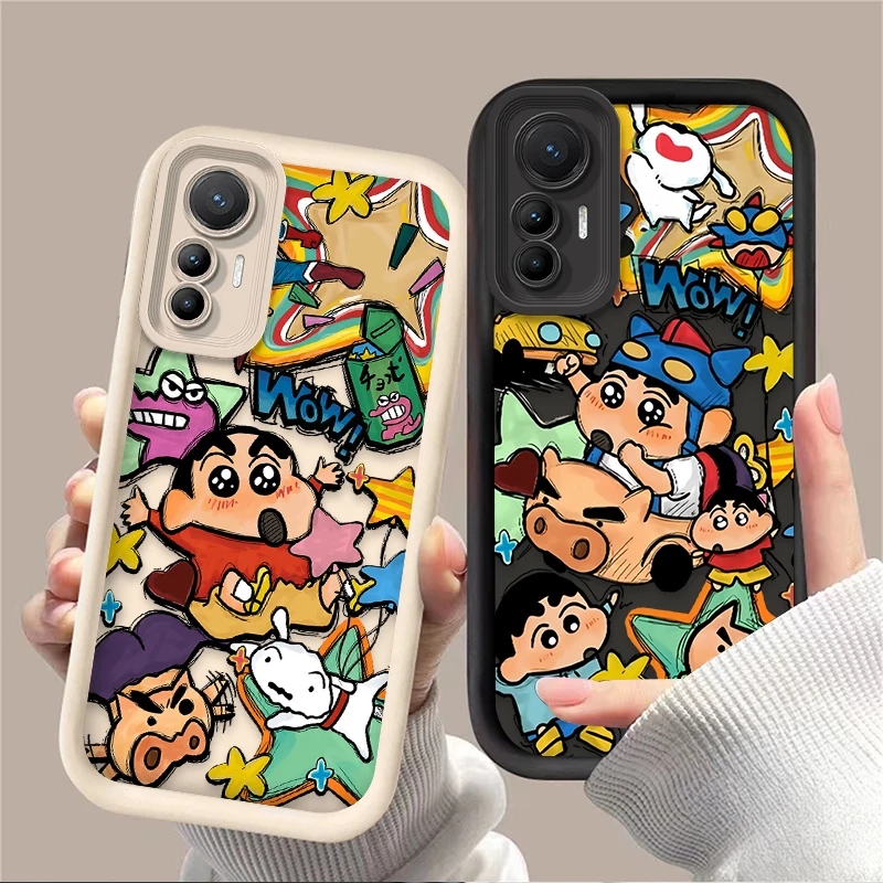 Cute C-Crayon S-ShinChan Case For Xiaomi Poco X6 X7 F5 F6 X5 X3 NFC F3 M6 Pro 4G Mi 13 12 11 Lite 5G 14 13T 12T 11T 14T Pro Etui