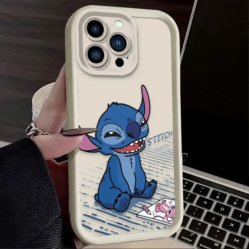 Disney Cartoon Stitch Cassa Del Telefono per iPhone 17 Air 16 16E 15 14 13 12 11 Pro Max X XS XS XS Max XR SE 2020 SE4 7 8 Copertura In Silicone