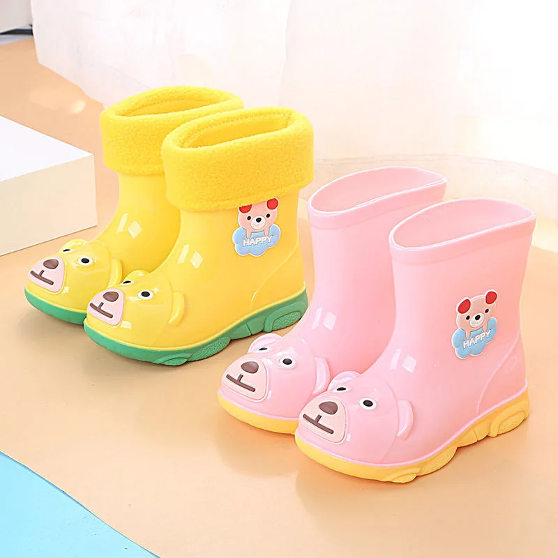 유아 부츠 Anti Slip Kid RainBoot Seasonal Trend Cartoon Plush Kid Rubber Boot Waterproof Girl Rain Boot Cute Boy Water Boot Kid Shoe