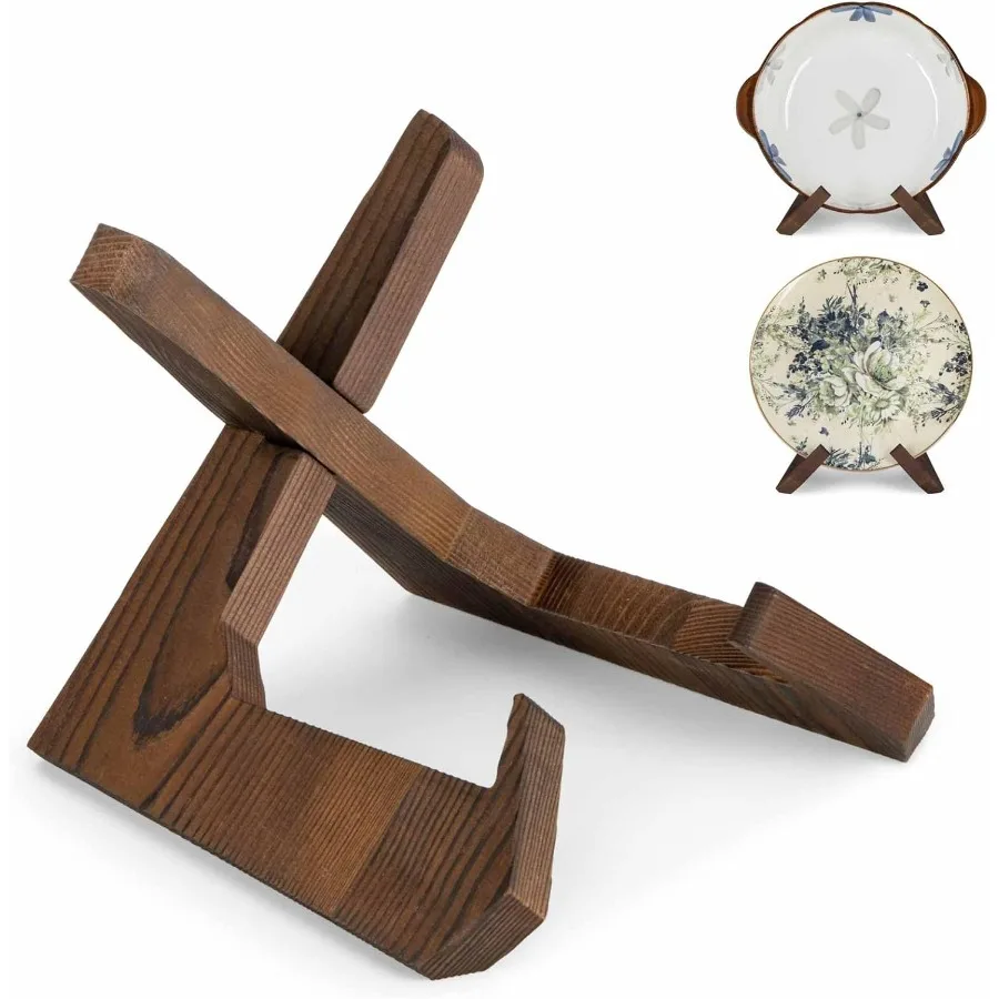 

Подставки B для дисплея 6,5-дюймовый держатель тарелки Деревянный мольберт-рамка Подставка для дисплея для больших глубоких тарелок и посуды 6,5 В x 9