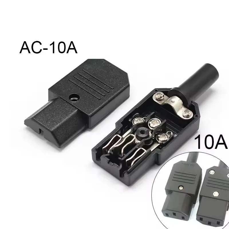 IEC320 Male Female AC Socket 3 Pin LED Rocker Switch Fuse Plug Connector C13 C14