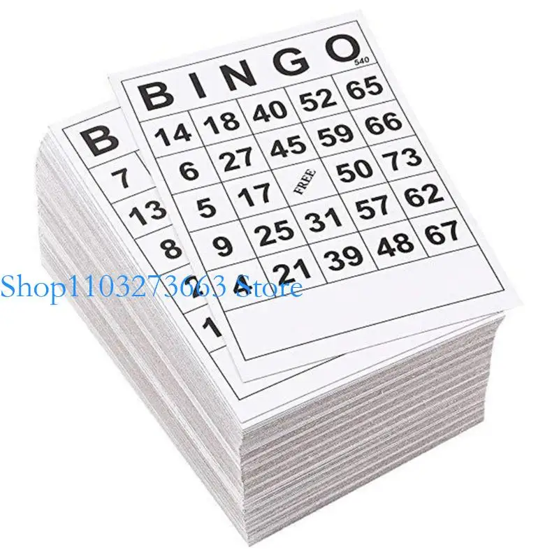 

652F 60 Pcs Disposable Table Games Cards Bingos Paper Game Cards Tabletop Game Supplies for Fun Intellectual Development