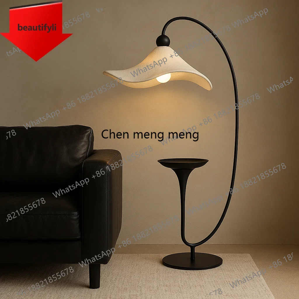 Q181 Wabi Sansan wrought iron floor lamp black and white color scheme decoration living room bedroom vertical lamp
