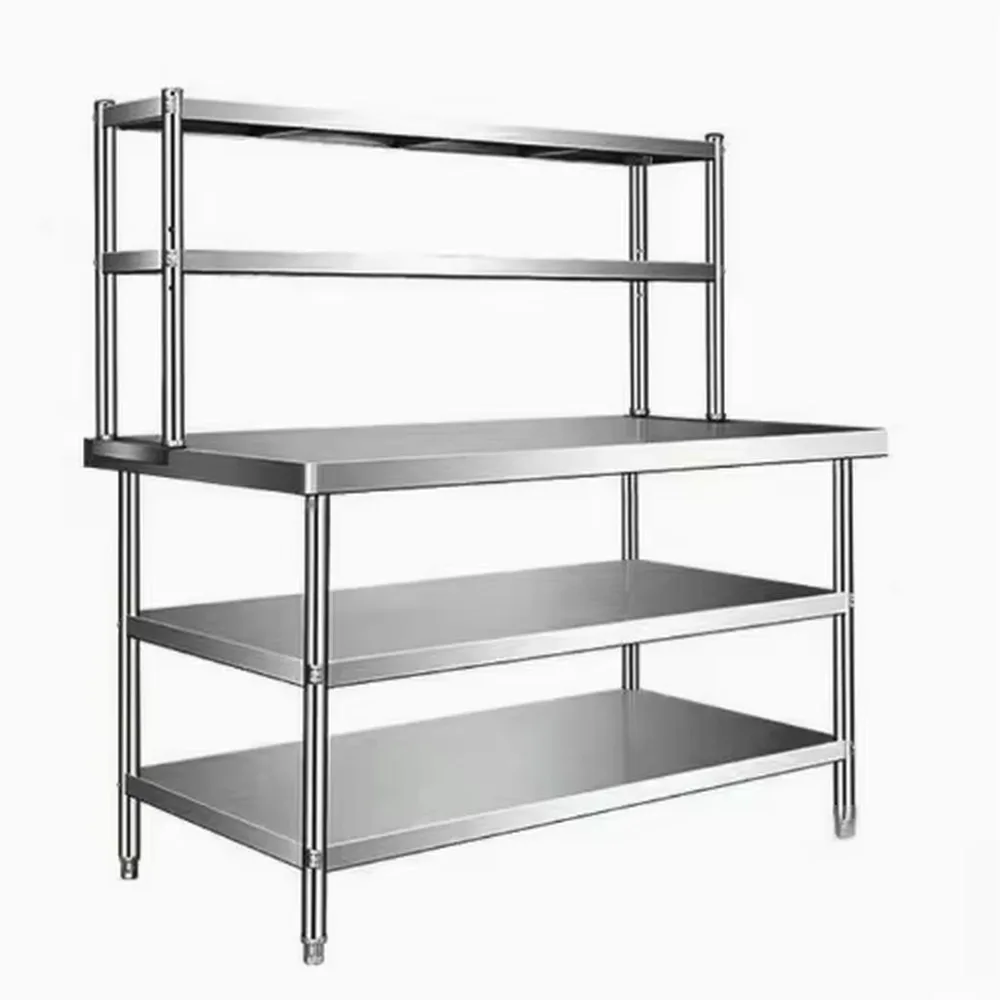 Heavy Duty Stainless Steel Food Prep Work Table NSF Certified 500kg Load Commercial Kitchen with Casters