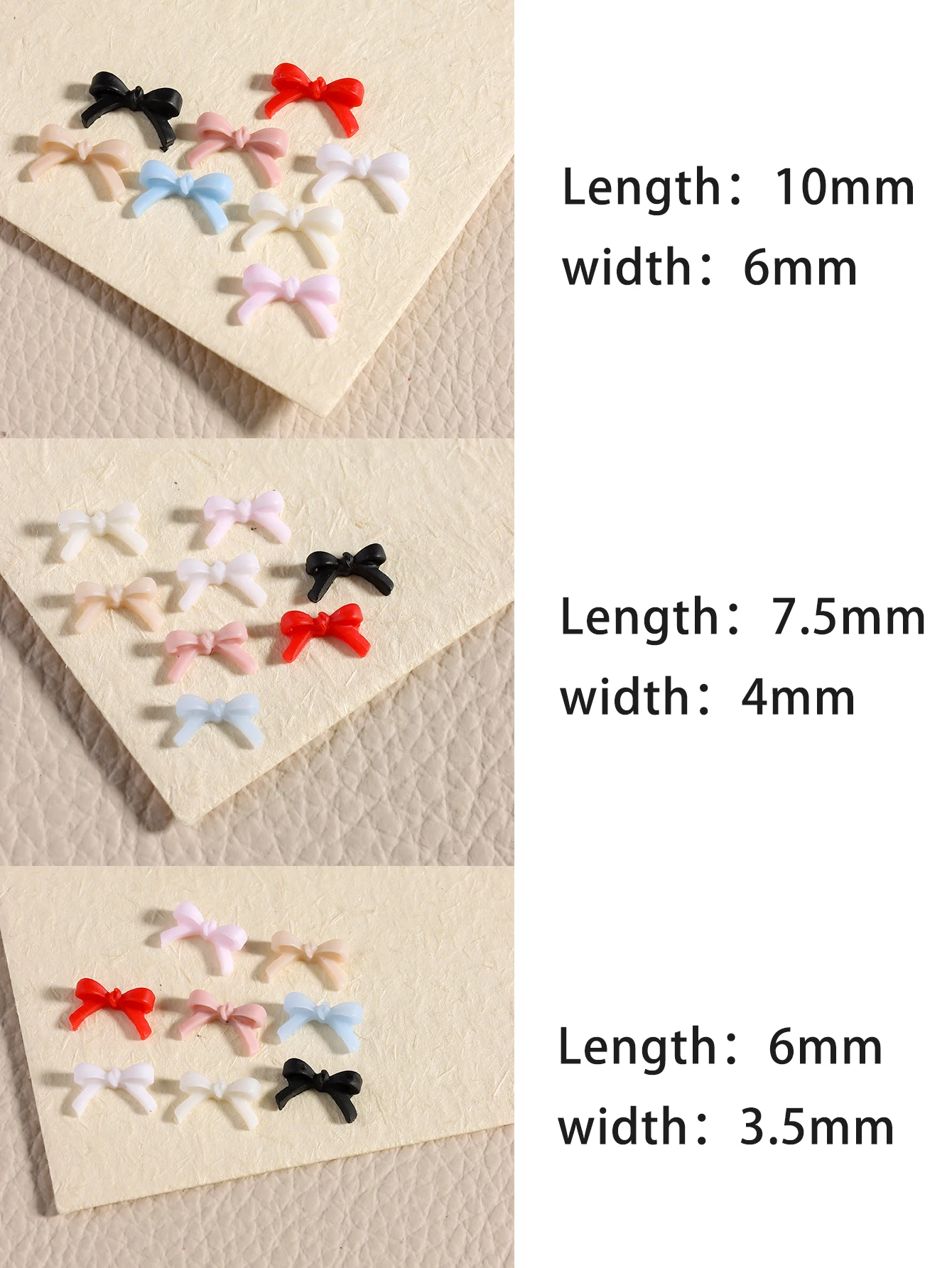 キュートなミニリボン3Dネイルアートデコレーション、マカロンリボンネイルアートデザインDIYレジンアクセサリーカラフルリボンボウネイルアートアクセサリー