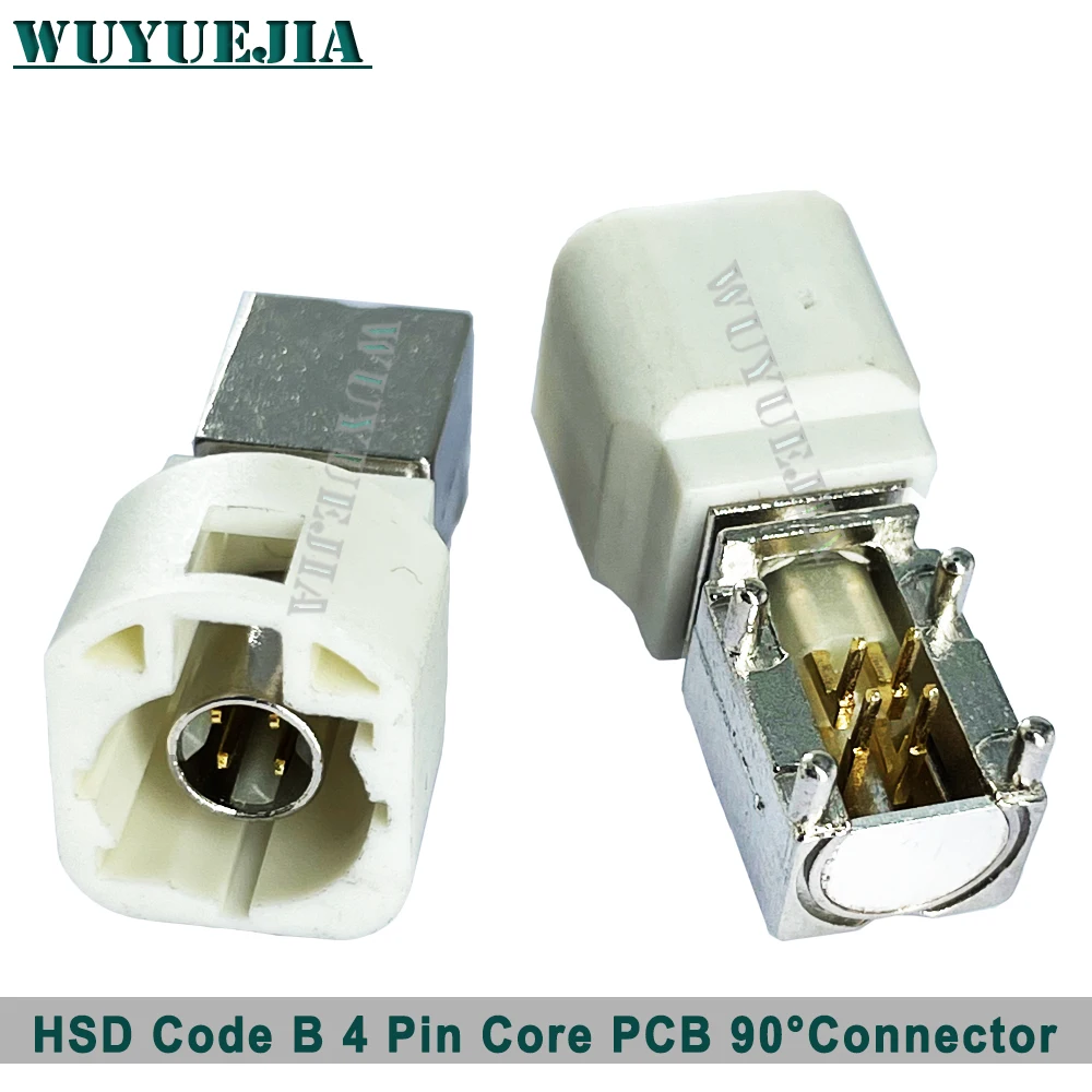 1Pcs HSD LVDS RF Coaxial Connector 4pin Code ABCDGJKZ Jack Female PCB Mount Right Angle Camera Display Satellite Radio Adapter