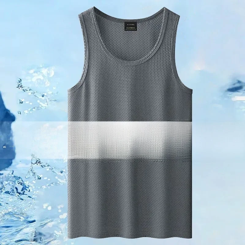 

High-End Ice Silk Bamboo Node Vest Women's Summer Cool Sensation Breathable Qui Dry Fitn Sports Sweatirt Trendy