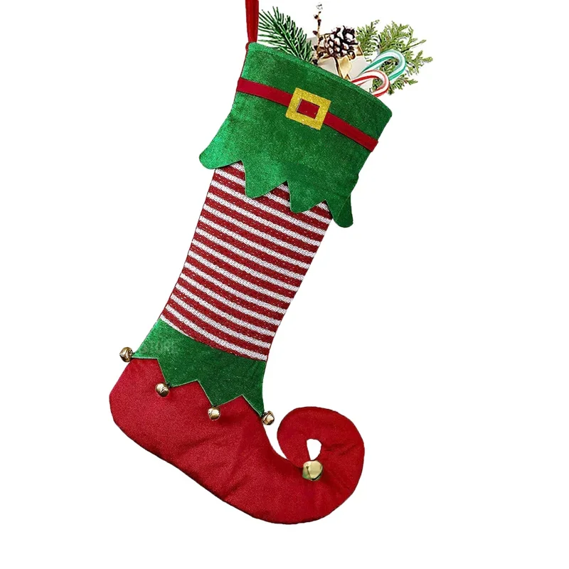 Christmas stockings elf stockings christmas ornaments large christmas socks gift bag pendant home decoration candy bag