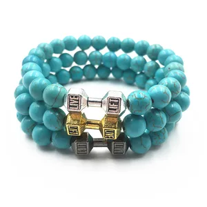 Turquoise Unisex Bracelet of Lava Choke, Men's Casual Sports Jewels, Women's Rock Haltere, Fashion 10 Main Sales Women's jewelry with free shipping - №4
