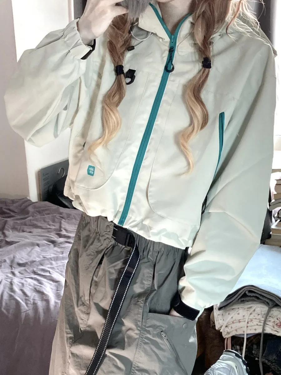 Krótka damska kurtka płaszcz wiosna jesień nowy koreański styl uniwersalna lNS mały rozmiar odzież robocza kurtka robocza codzienna odzież wierzchnia