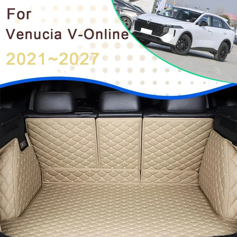 

Car Trunk Cargo Liner For Venucia V-Online Da-V Big V Grand V 2021~2027 Rug Rear Boor Mats Carpet Storage Pads Auto Accessories