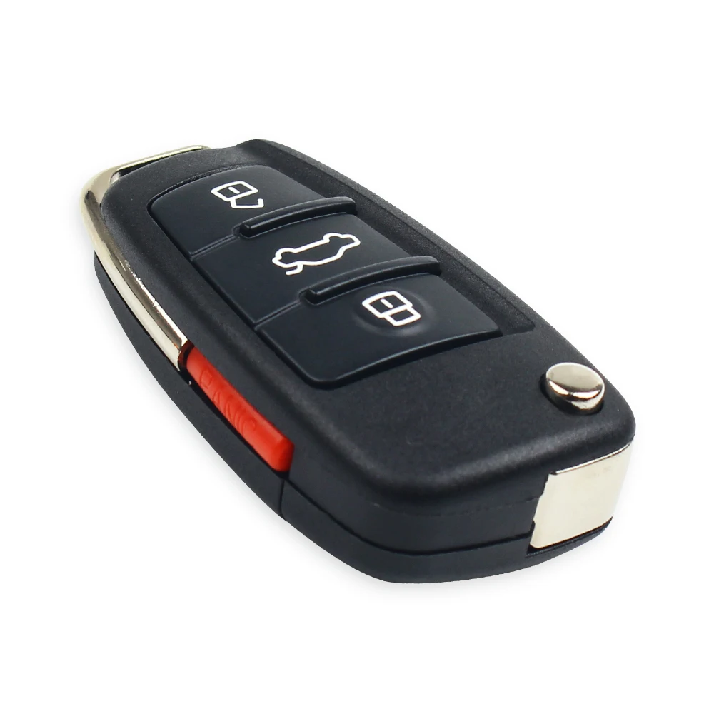 KEYYOU Repalcement 3/4 Buttons Flip Remote Car Key Shell For Audi A6L Q7 A2 A3 A4 A6 A6L A8 TT 2008 2009 2010 2011 Folding Key