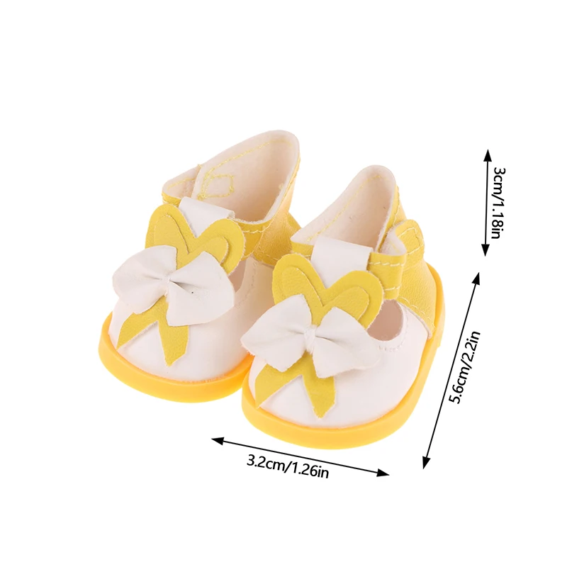 Zapatos de muñeca con lazo para muñeca de 14 pulgadas, botas pequeñas de 5,5 CM, accesorios para muñeca de juguete DIY de Rusia 32-33, 1/6