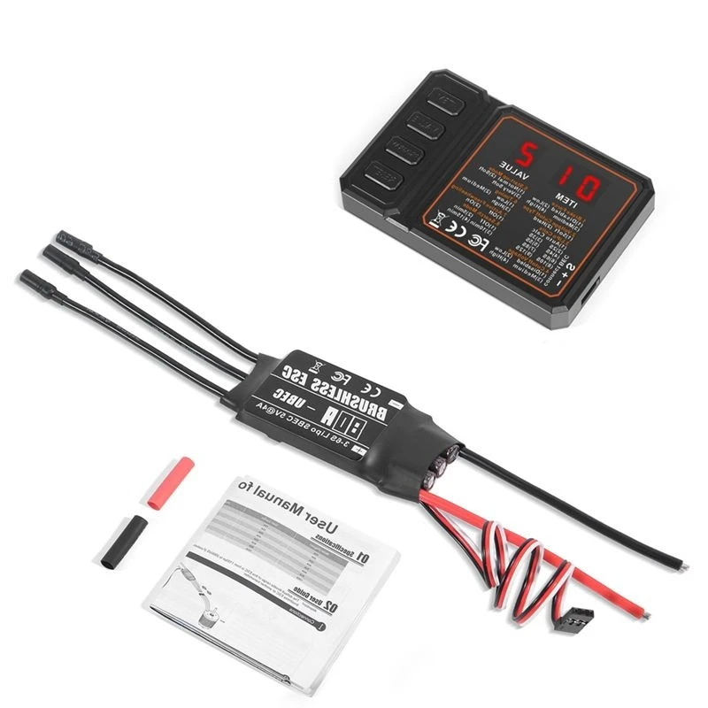 ABXE-80A Brushless ESC 2-3S Lipo Support BEC Output With Programming Card For RC Car Boat Aircraft DIY Parts