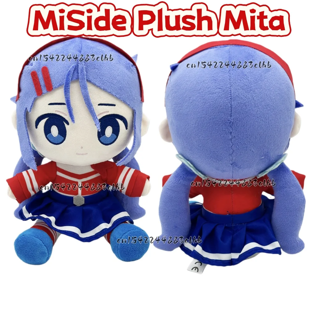 

Anime MiSide Plush Cute 25cm Sitting Mita Stuffed Pillow With Purple Hair Game Cotton Peripheral MiSide Doll Plush Toy Gifts